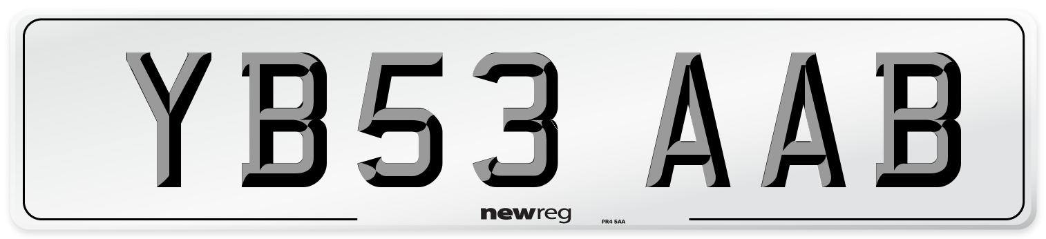 YB53 AAB Number Plate from New Reg